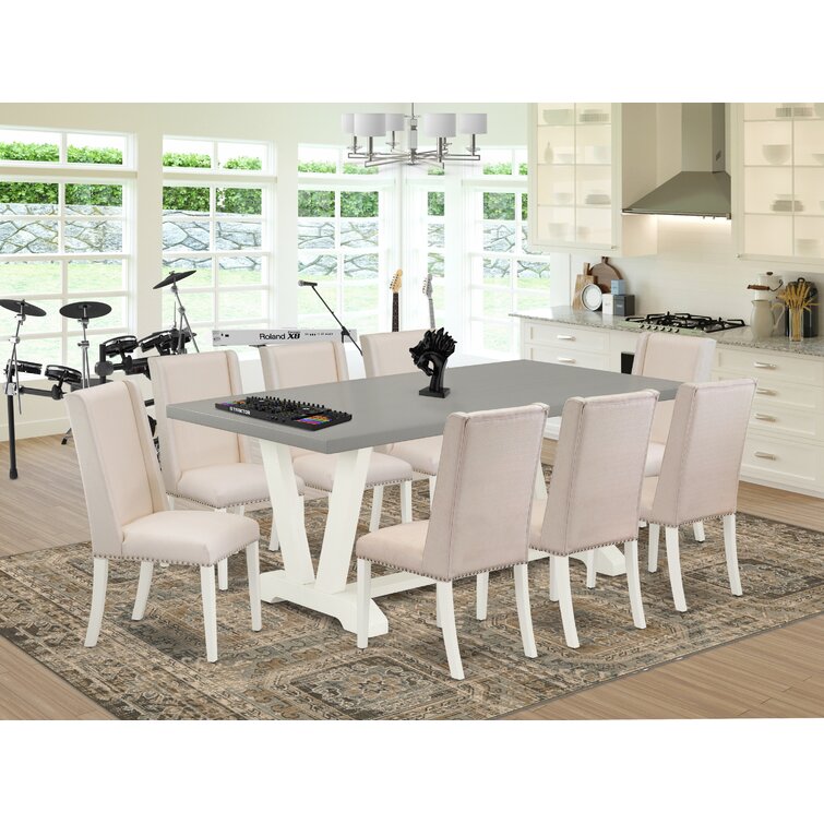 8 seater white best sale dining table and chairs